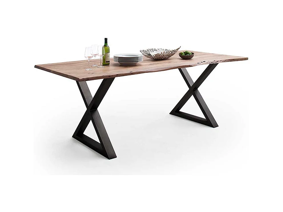 Esstisch Holztisch aus Akazie Massivholz mit natürlicher Baumkante