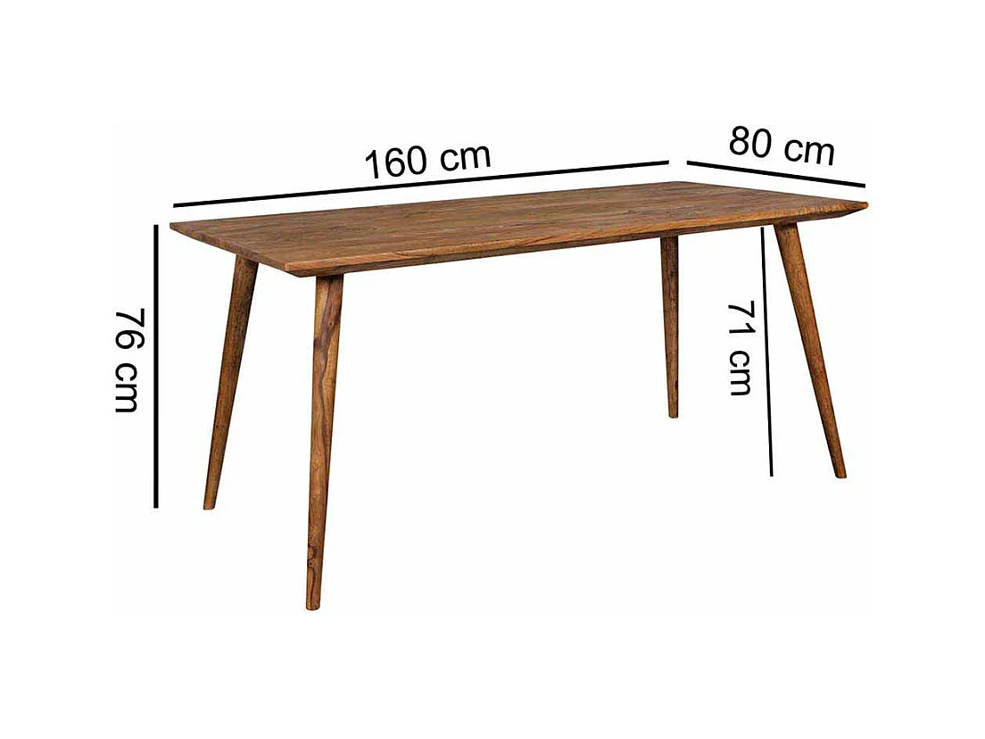 Esszimmertisch aus Sheesham Massivholz Retro Design