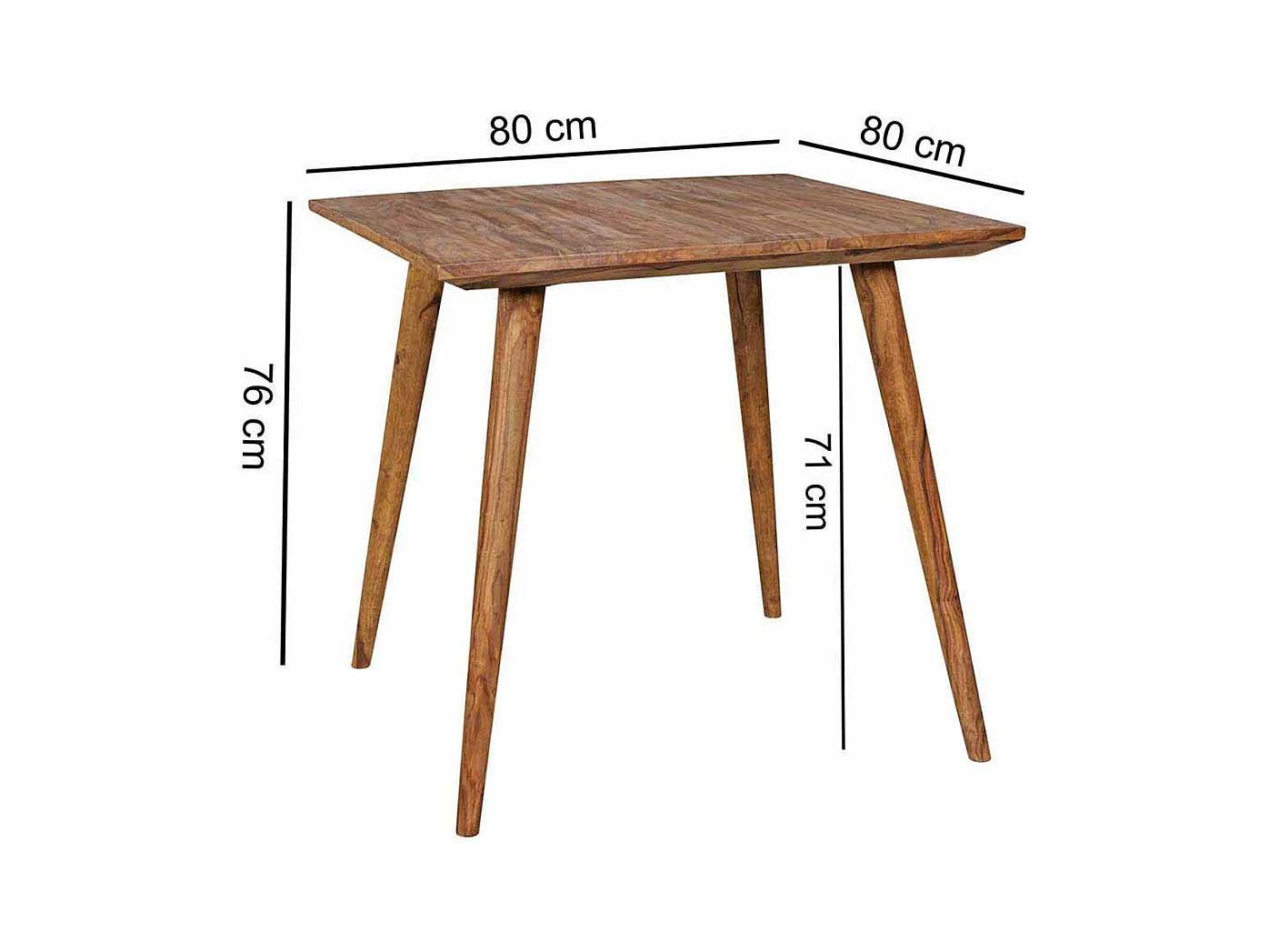 Esszimmertisch aus Sheesham Massivholz Retro Design