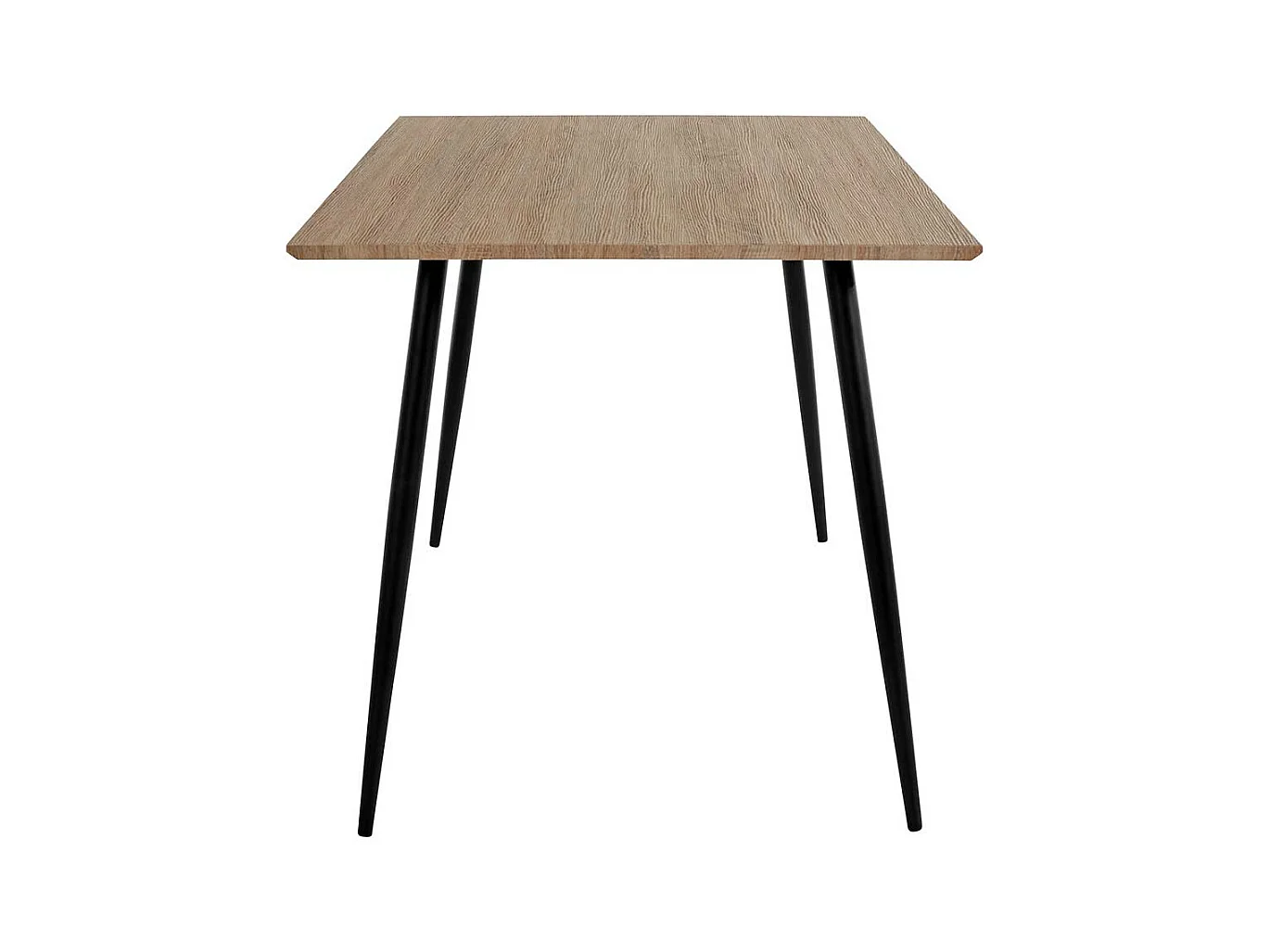 Küchentisch Retro Stil in Eichefarben Vierfußgestell aus Metall