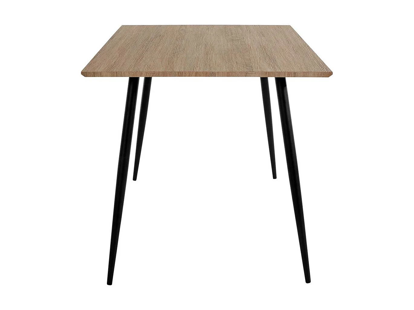 Küchentisch Retro Stil in Eichefarben Vierfußgestell aus Metall