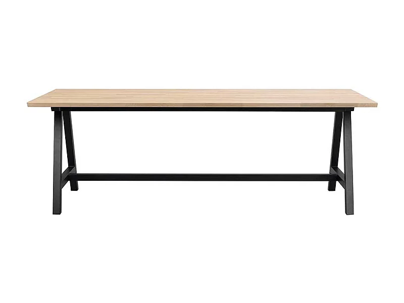 Esszimmer Tisch aus Eiche Massivholz White Wash Metall