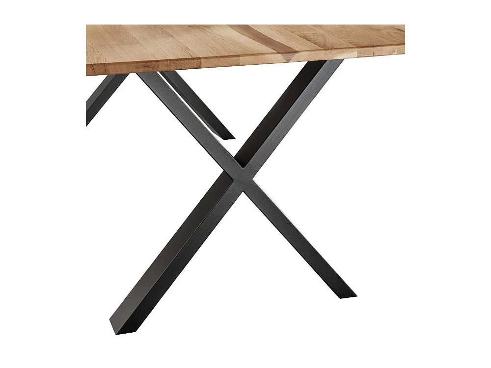 Holztisch Küchentisch mit X Gestell aus Metall