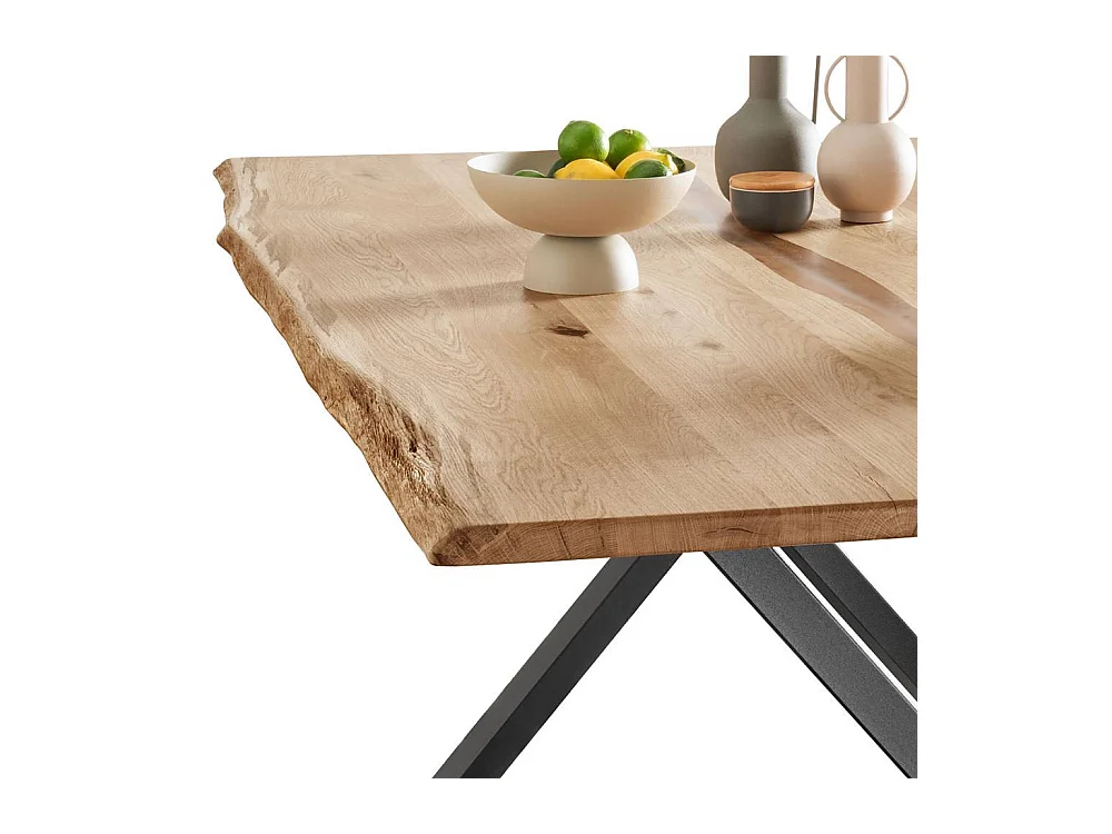 Holztisch Küchentisch mit X Gestell aus Metall