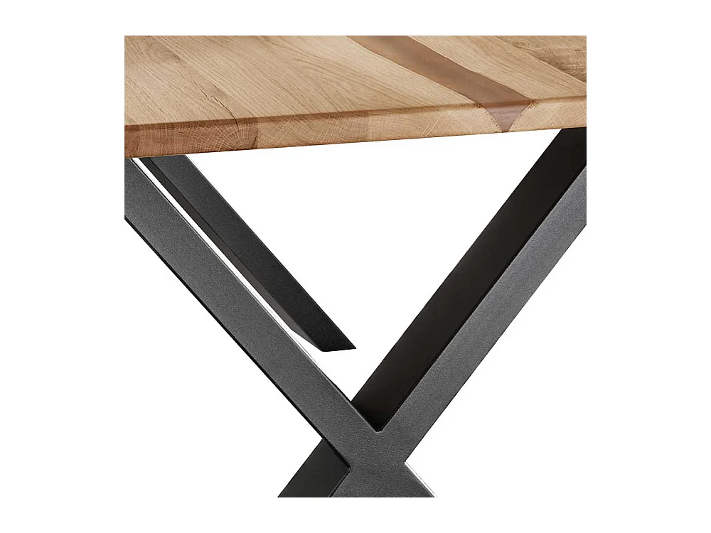 Holztisch Küchentisch mit X Gestell aus Metall