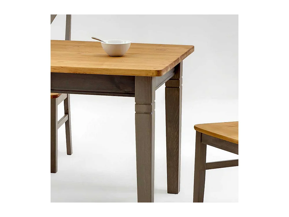 Esszimmertisch aus Kiefer Massivholz Grau