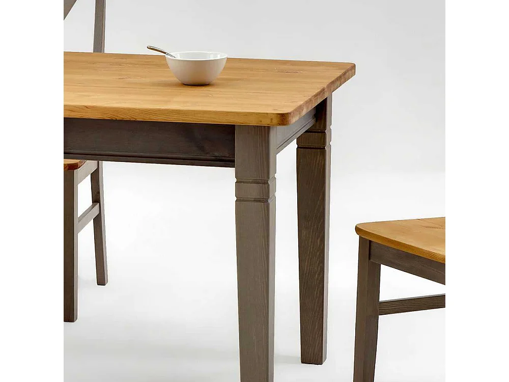 Esszimmertisch aus Kiefer Massivholz Grau