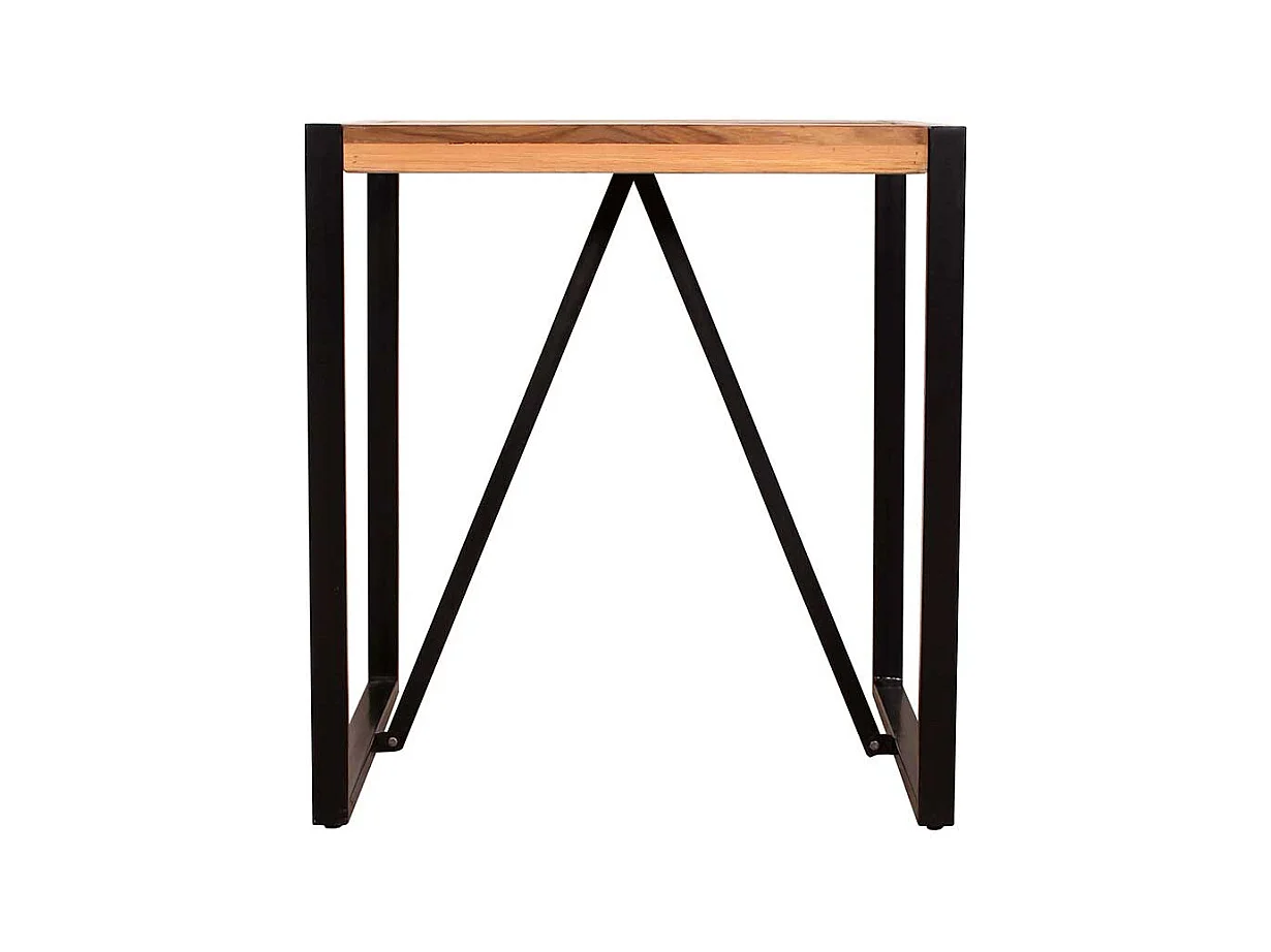 Küchentisch aus Recyclingholz und Metall Bügelgestell