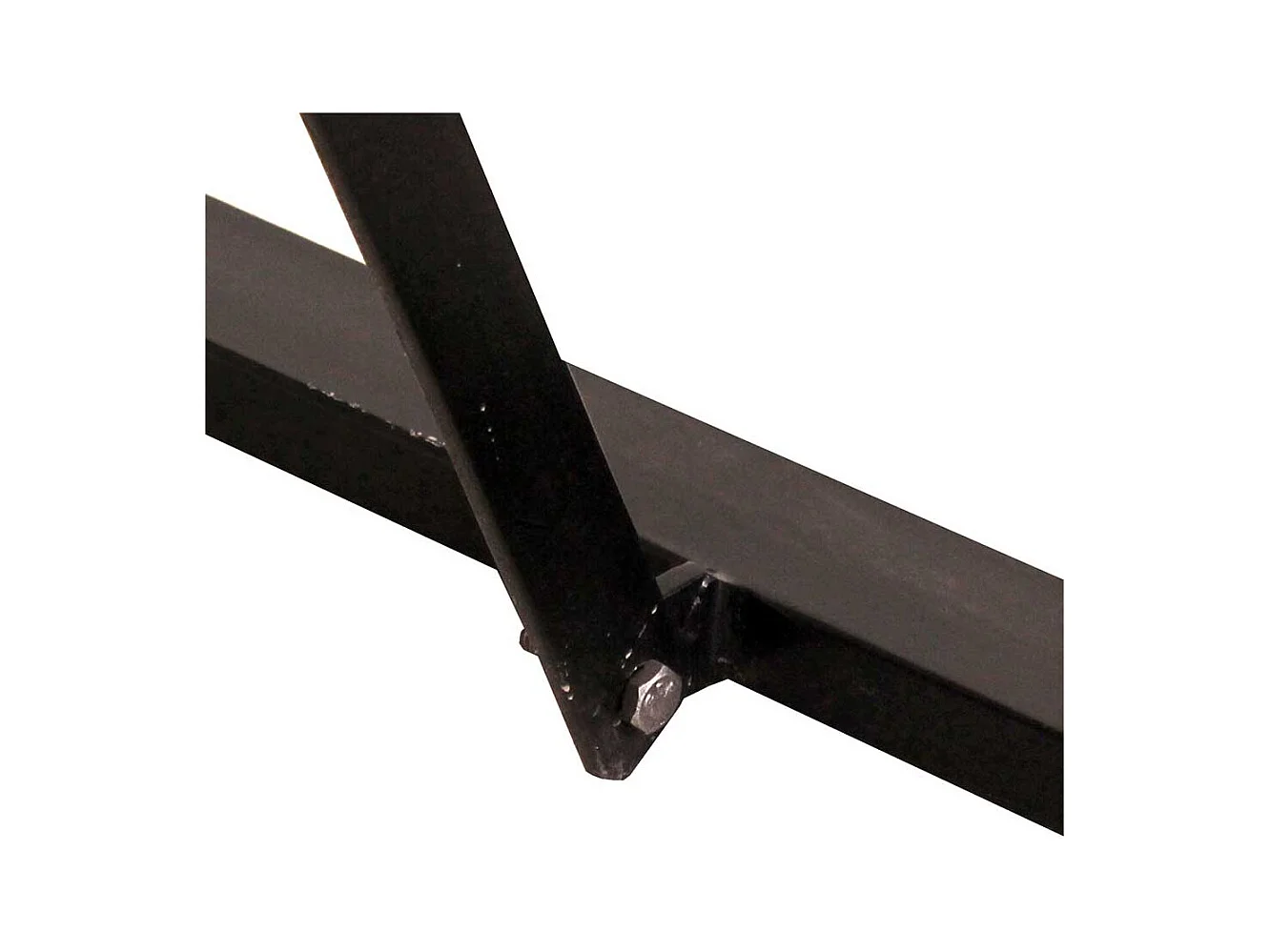 Küchentisch aus Recyclingholz und Metall Bügelgestell