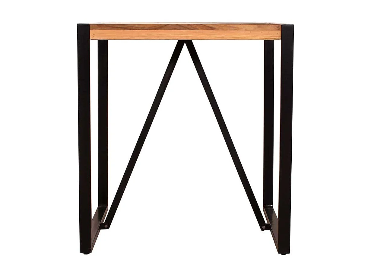 Küchentisch aus Recyclingholz und Metall Bügelgestell