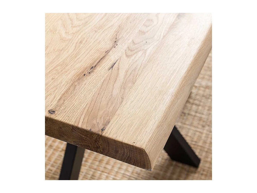 Esszimmertisch aus Eiche Massivholz und Metall Loft Style