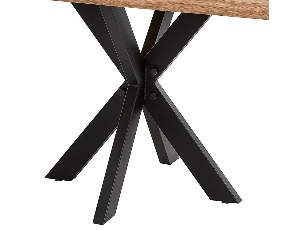 Esszimmertisch aus Eiche Massivholz und Metall Loft Style