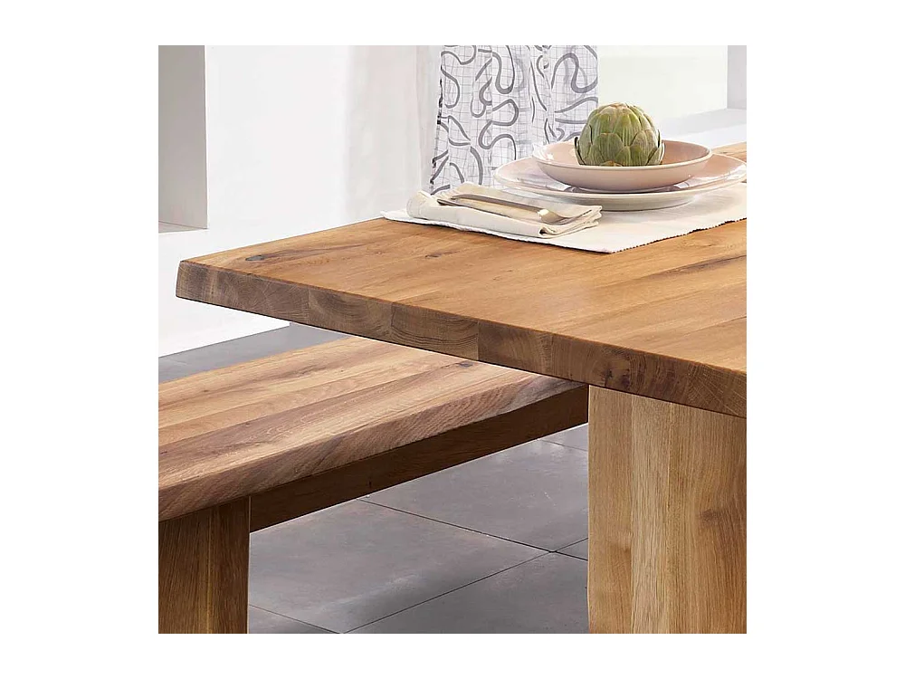 Baumkanten Esstisch aus Massivholz geölt