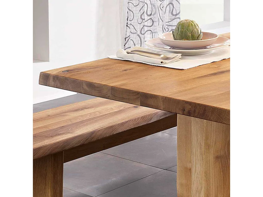 Baumkanten Esstisch aus Massivholz geölt