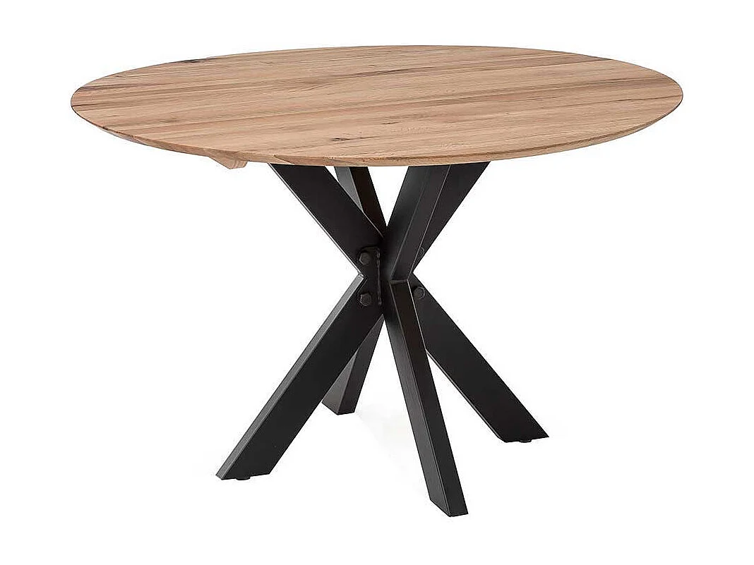 Tisch Esszimmer aus Eiche Massivholz Spider Gestell aus Metall