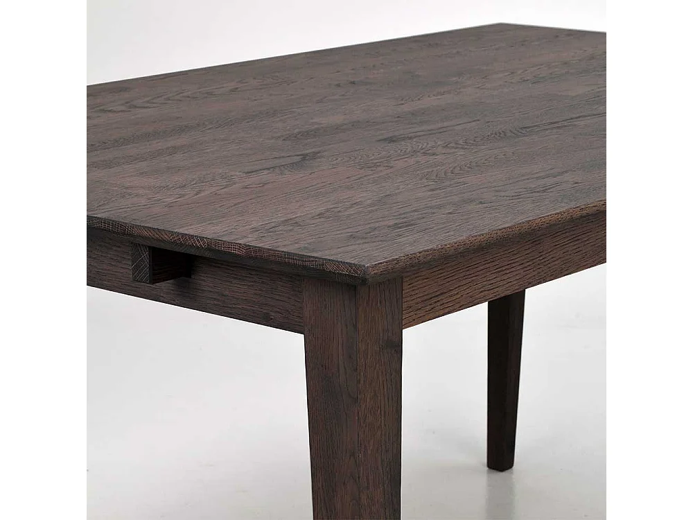 Skandi Esszimmer Tisch aus Eiche Massivholz Dunkelbraun lackiert und gebürstet