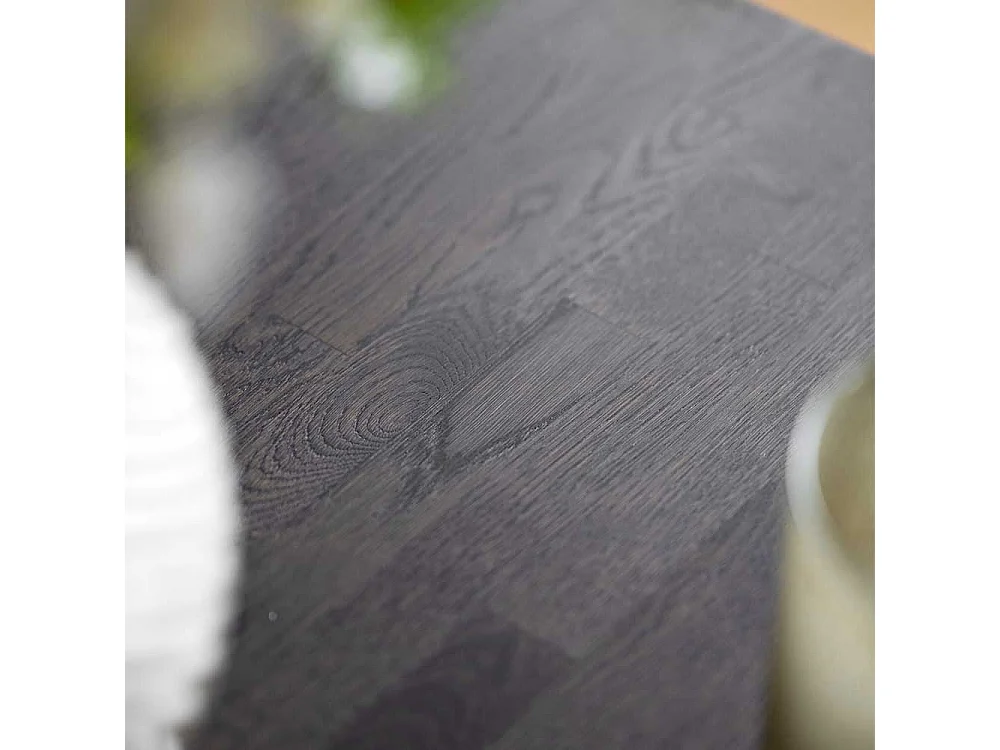 Skandi Esszimmer Tisch aus Eiche Massivholz Dunkelbraun lackiert und gebürstet