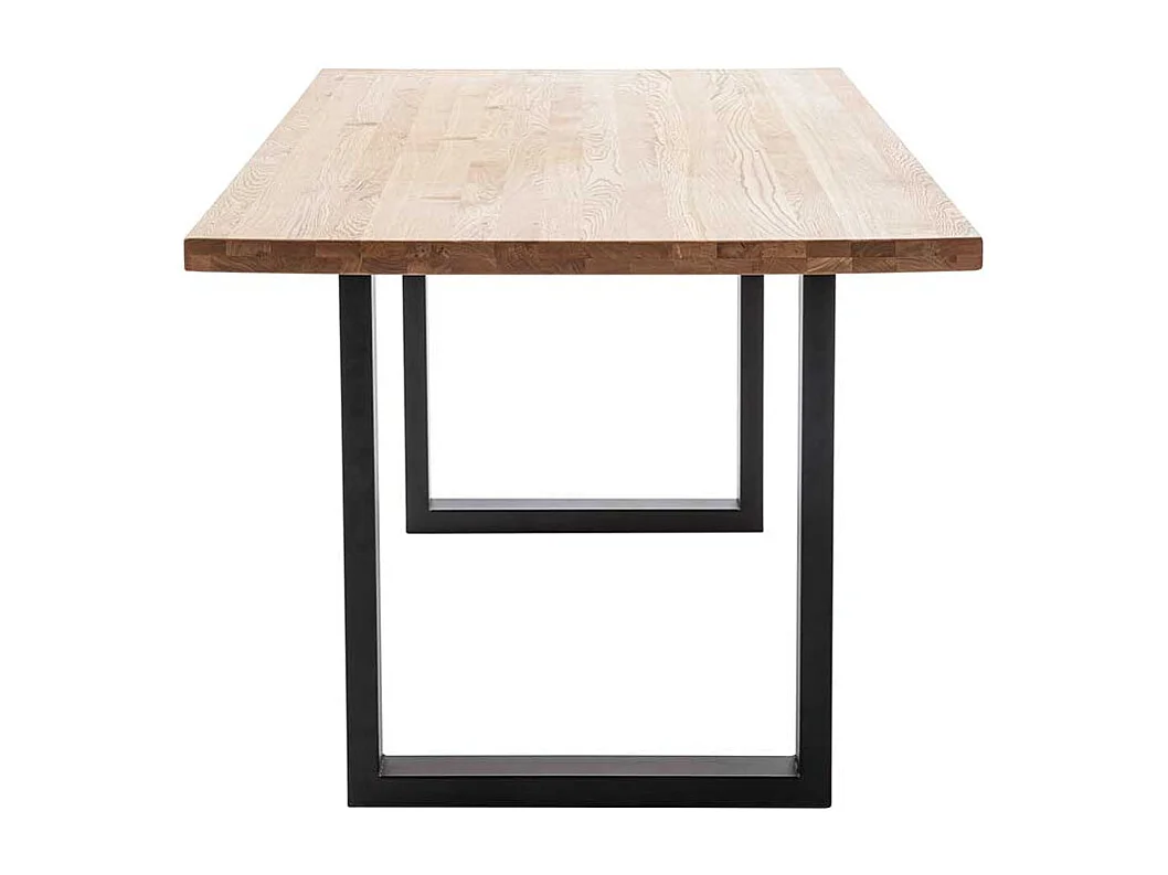 Tisch Massivholz Esstisch aus Wildeiche Massivholz mit Bügelgestell