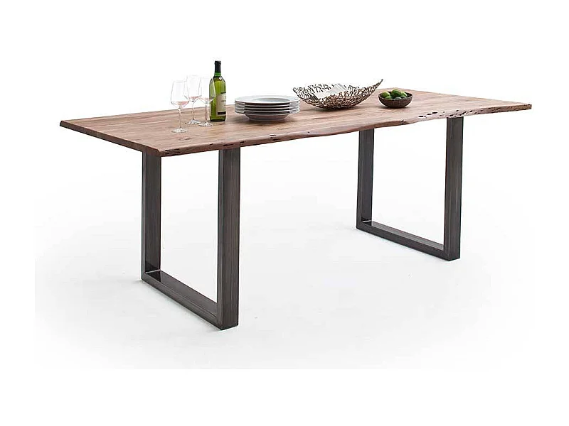 Massivholztisch Esstisch aus Akazie Massivholz und Metall