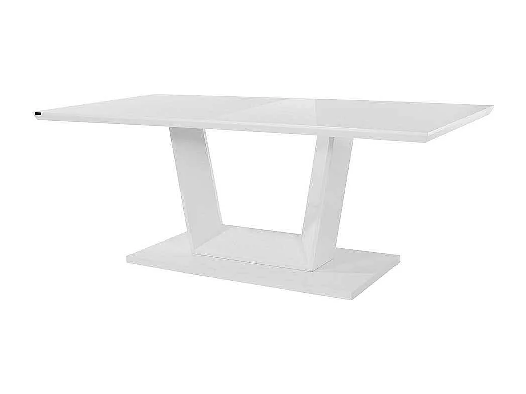 Rechteckiger Esszimmer Tisch in Weiß Hochglanz modern