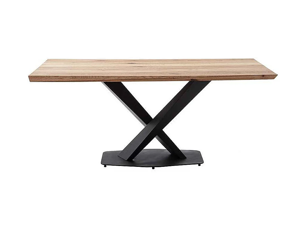 Esstisch in Eichefarben und Schwarz Zerreiche Massivholz