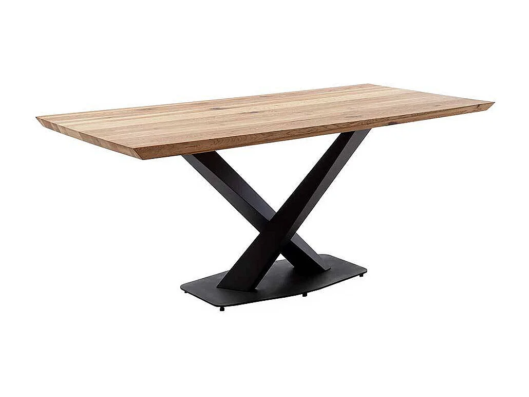 Esstisch in Eichefarben und Schwarz Zerreiche Massivholz