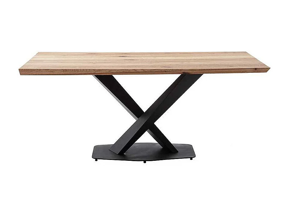 Esstisch in Eichefarben und Schwarz Zerreiche Massivholz