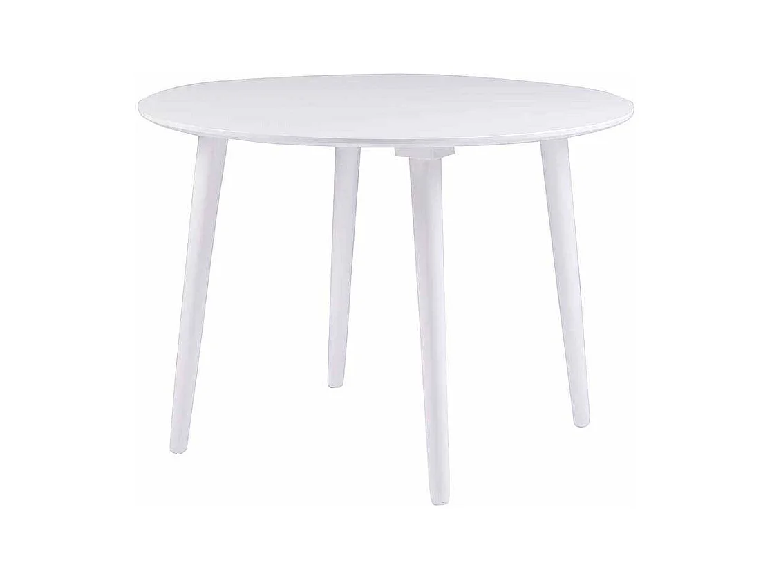 Esszimmertisch in Wei� rund Holz massiv