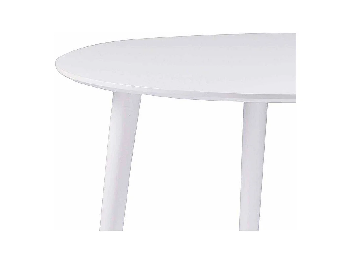 Esszimmertisch in Wei� rund Holz massiv