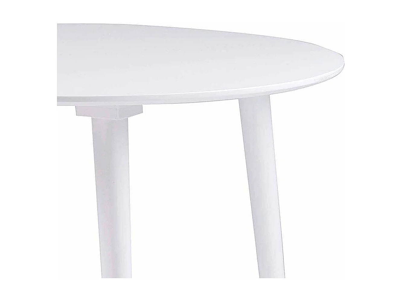 Esszimmertisch in Wei� rund Holz massiv