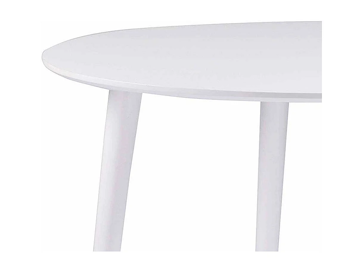 Esszimmertisch in Wei� rund Holz massiv