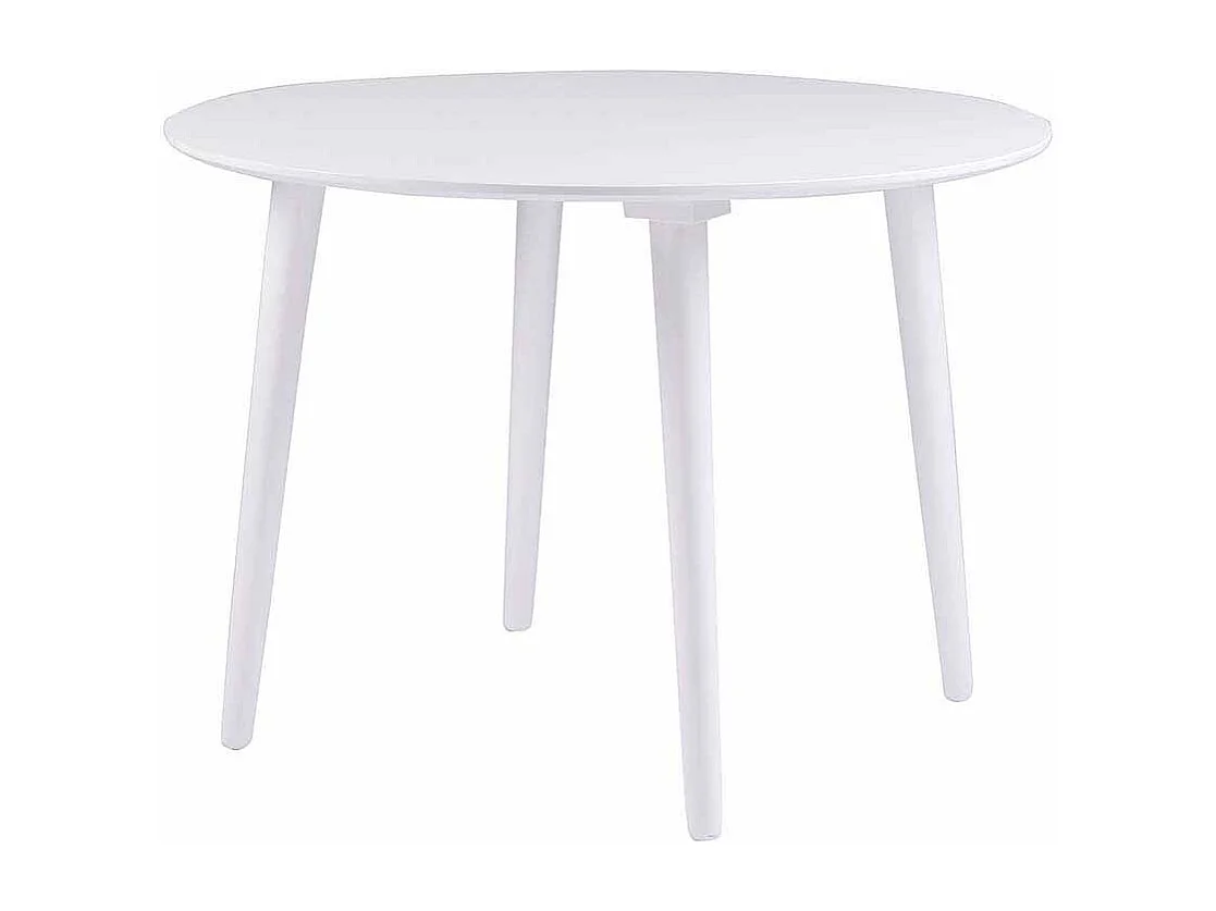 Esszimmertisch in Wei� rund Holz massiv