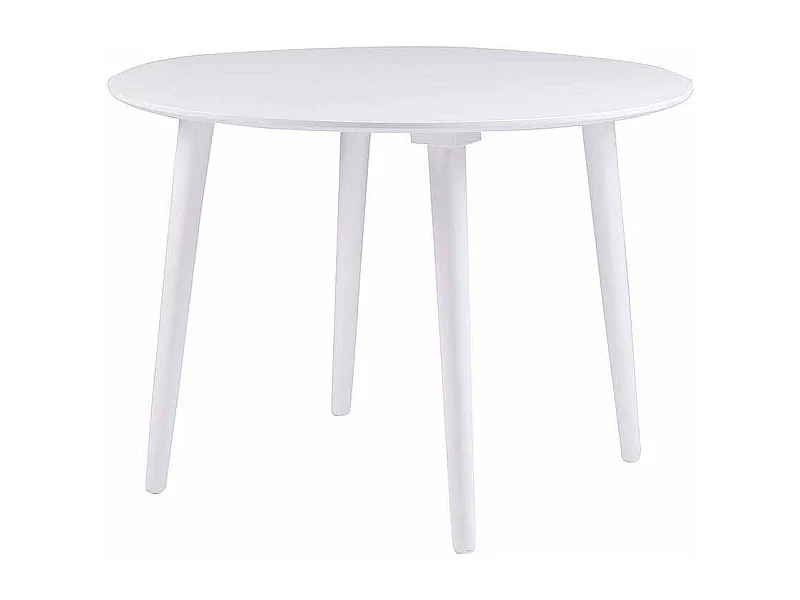 Esszimmertisch in Wei� rund Holz massiv