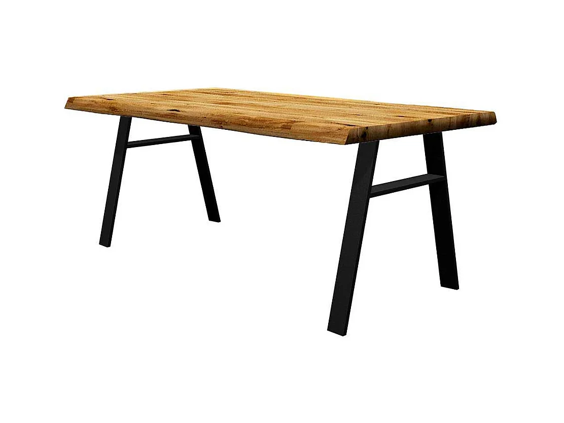 Hochwertiger Küchentisch mit natürlicher Baumkante A Fußgestell