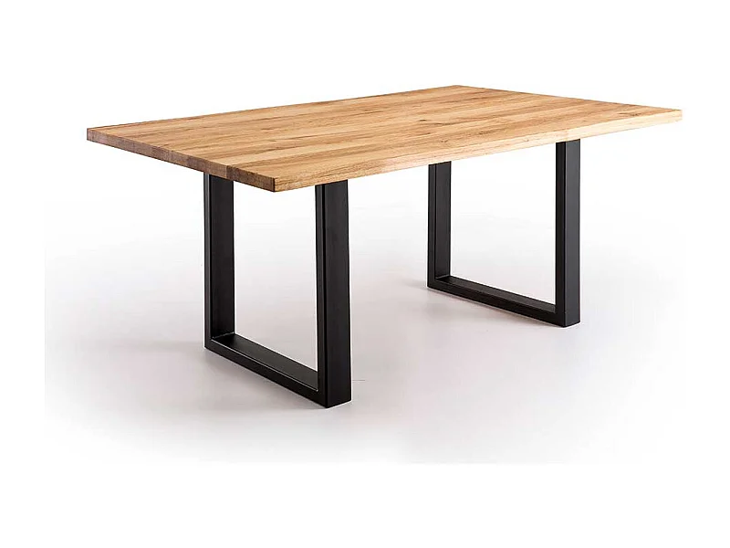 Esstisch mit Massivholzplatte Bügelgestell