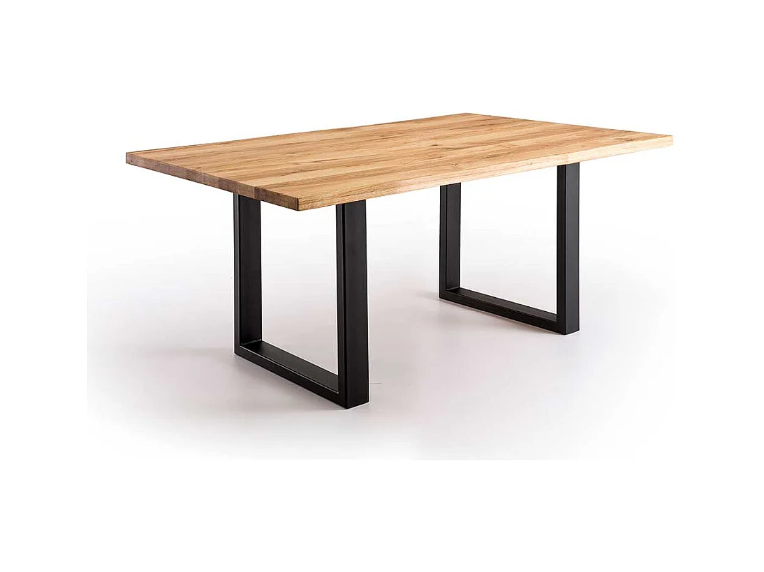 Esstisch mit Massivholzplatte Bügelgestell