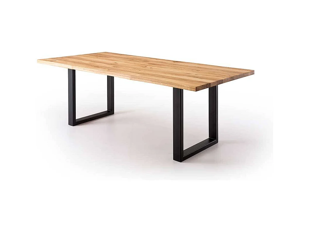 Esstisch mit Massivholzplatte Bügelgestell