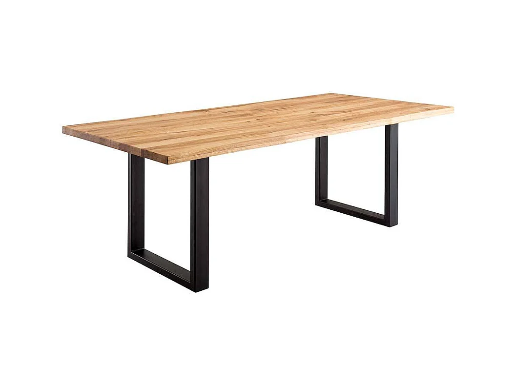 Esstisch mit Massivholzplatte Bügelgestell