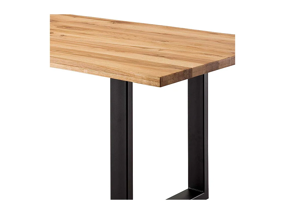 Esstisch mit Massivholzplatte Bügelgestell