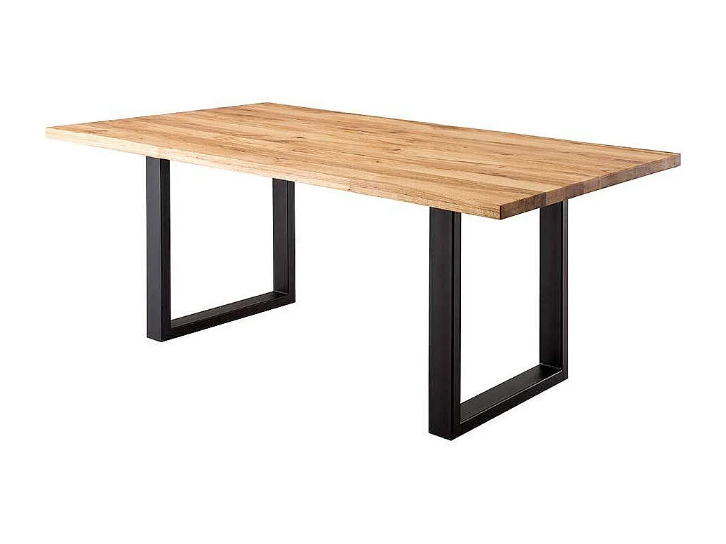 Esstisch mit Massivholzplatte Bügelgestell