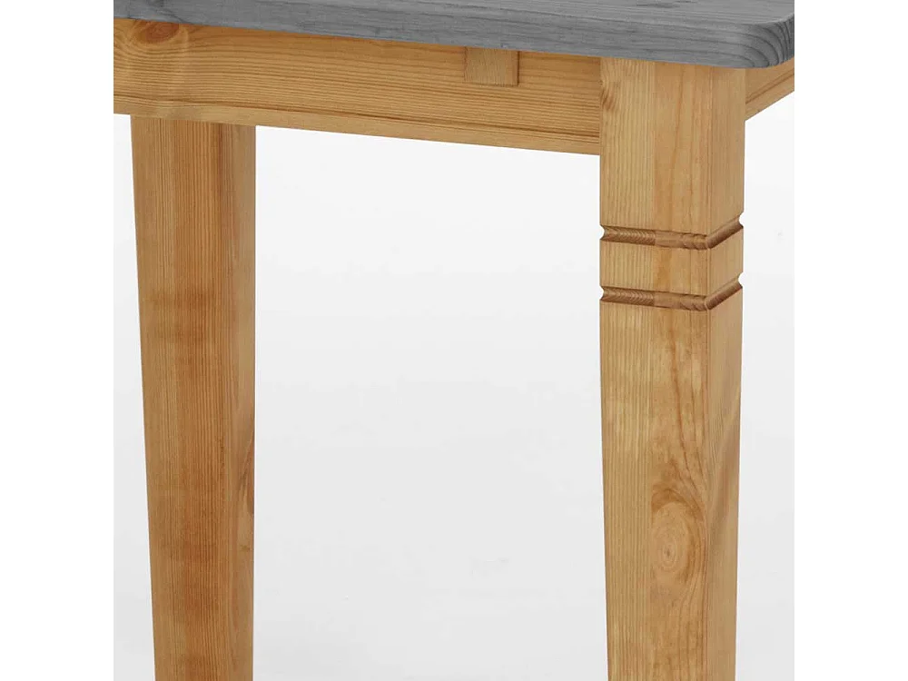 Küchentisch in Grau Kiefer massiv quadratisch