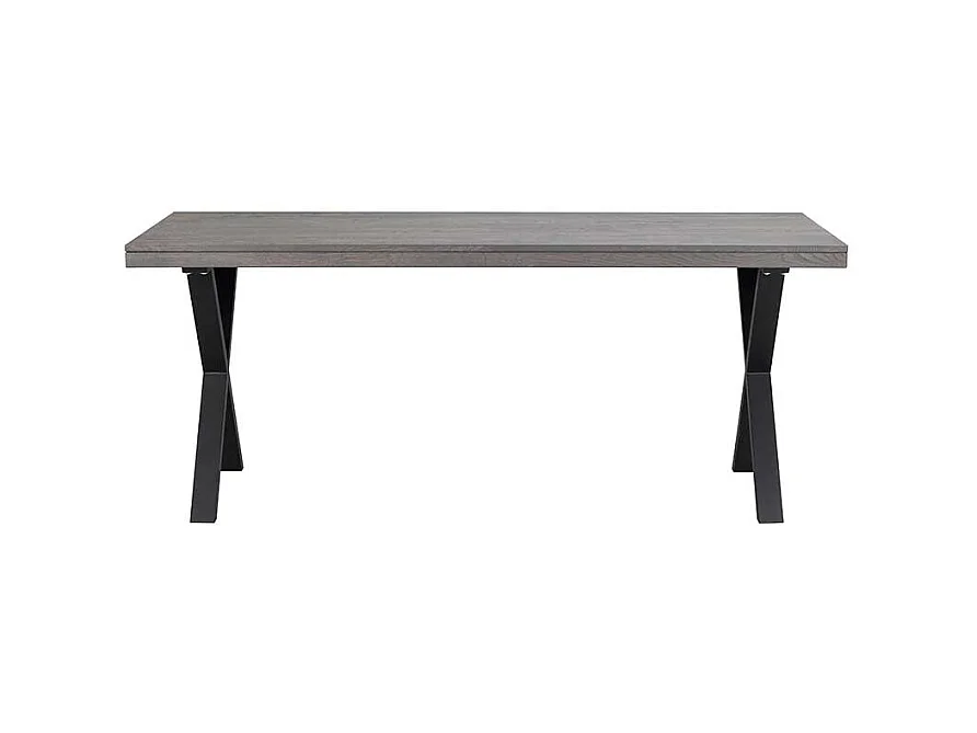 Esszimmer Tisch aus Eiche Massivholz Rauchfarben und Schwarz