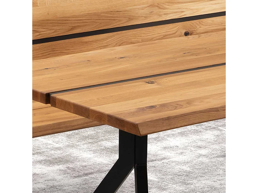 Esstisch Massivholztisch in Wildeichefarben mit Y Fußgestell