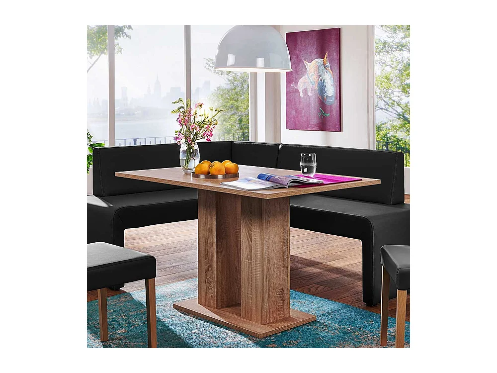 Säulen Esszimmertisch in Sonoma Eiche 120 cm breit