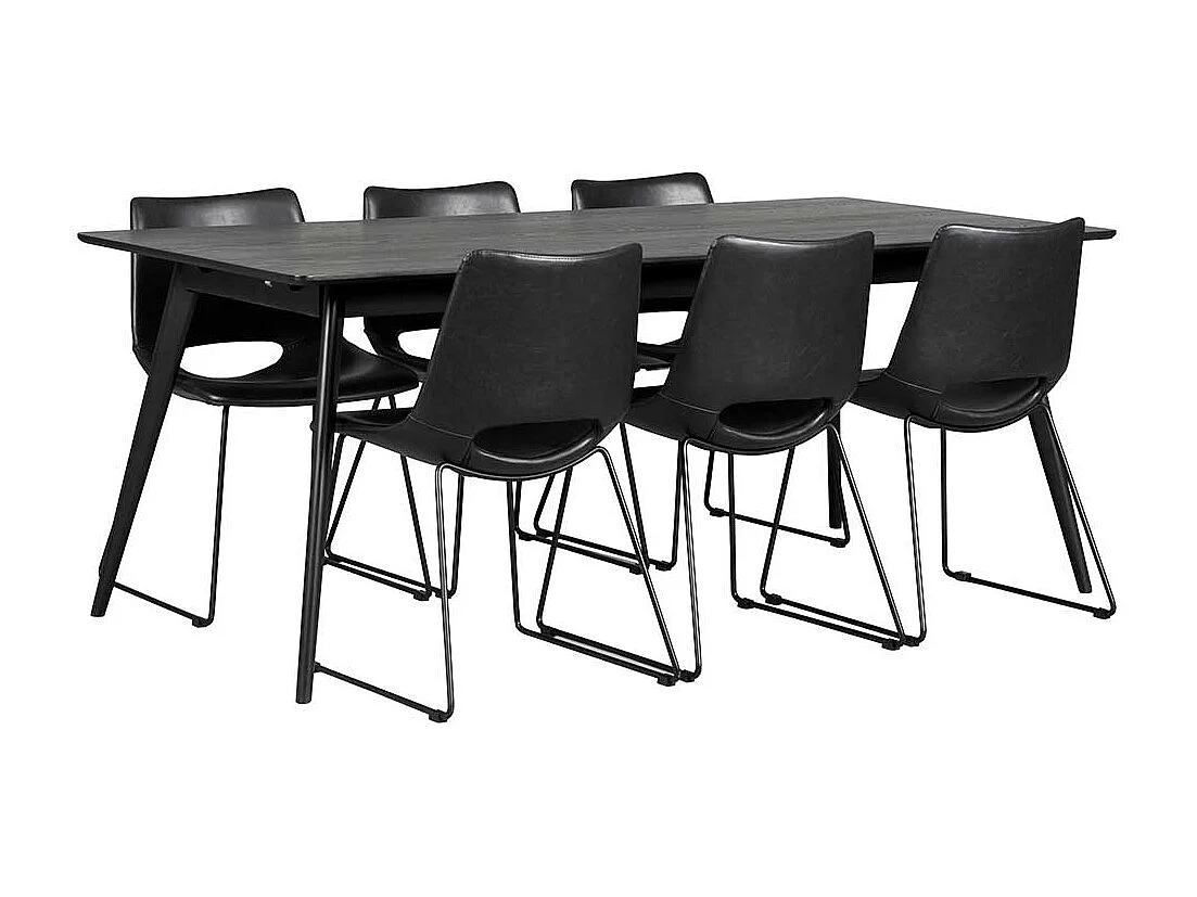 Esszimmer Tisch in Schwarz Retro Look