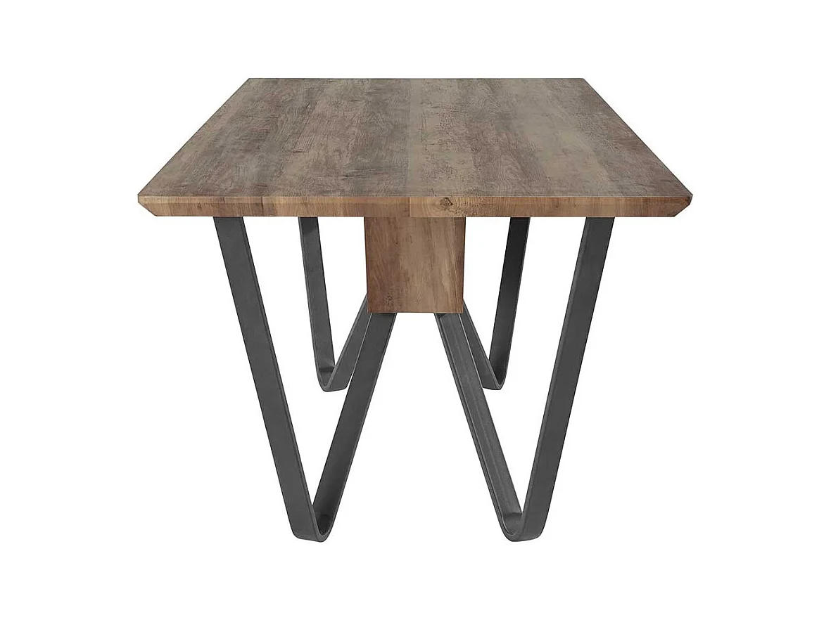 Esszimmer Tisch in modernem Design Eiche Optik und Schwarz