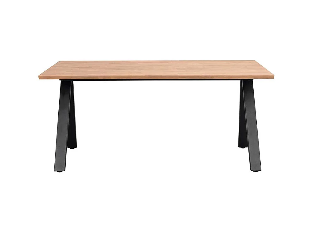 Moderner Esstisch aus Eiche Massivholz und Metall Vierfußgestell