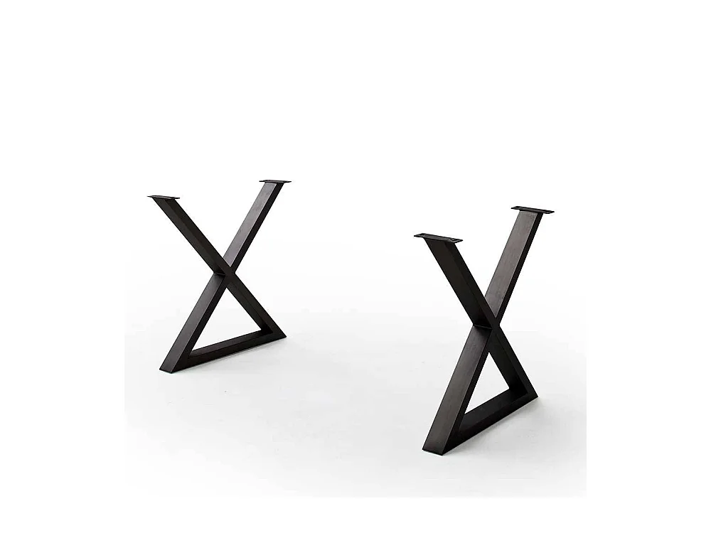 Esstisch Massivholztisch mit X Gestell in Akazie Grau