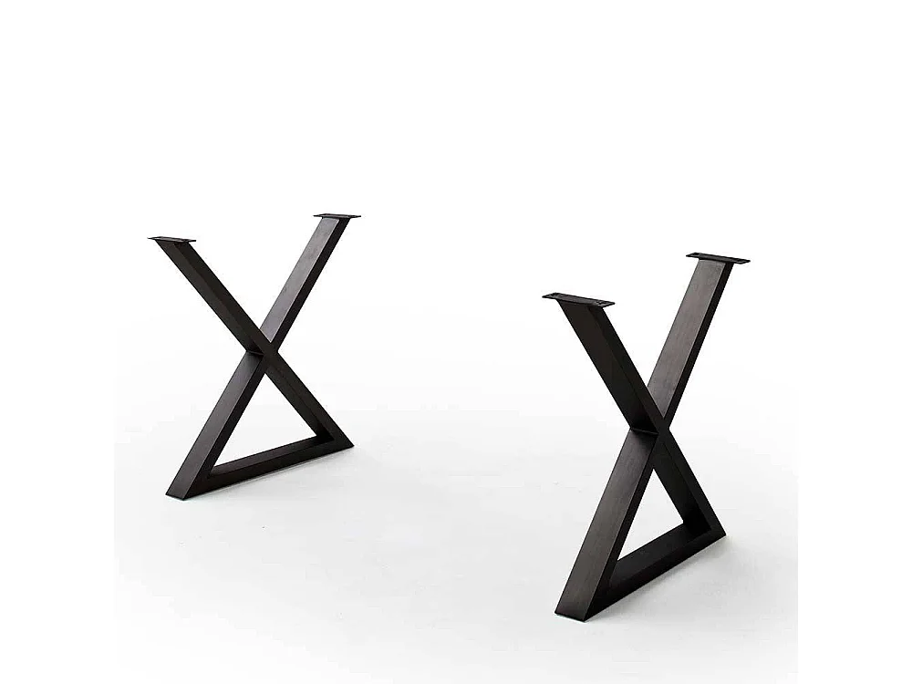 Esstisch Massivholztisch mit X Gestell in Akazie Grau