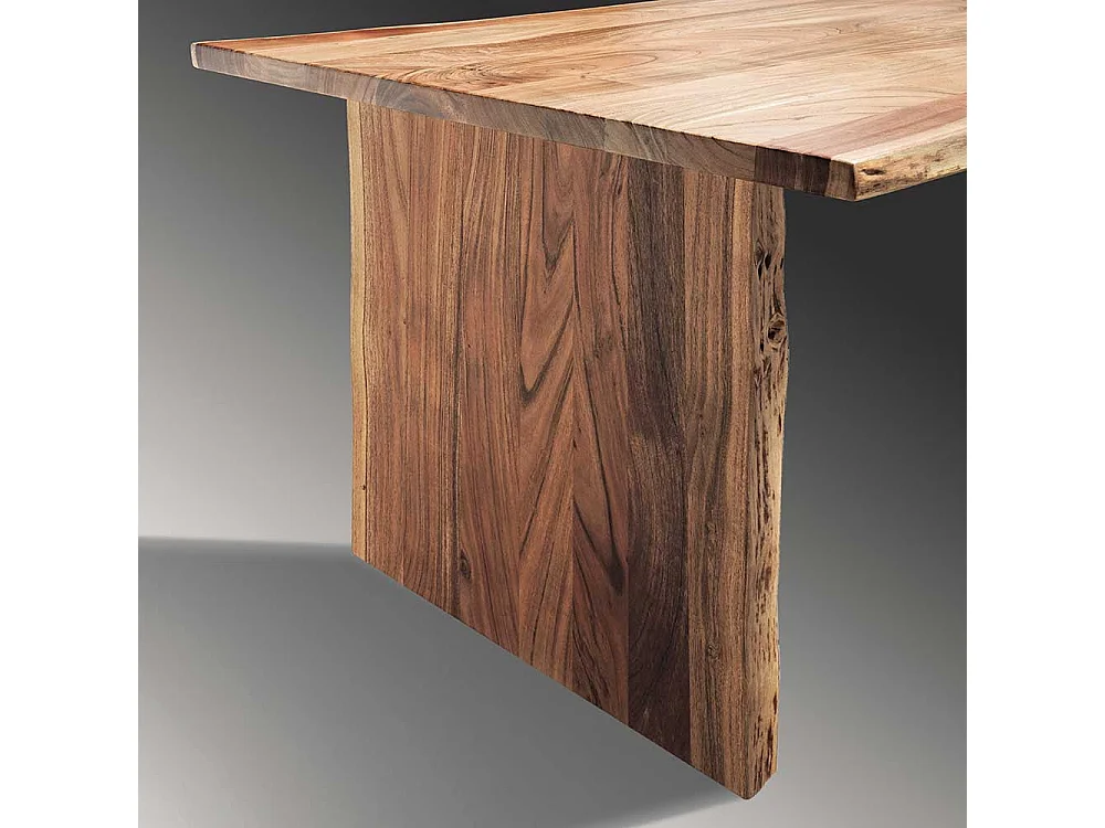 Baumkantentisch aus Akazie Massivholz Landhausstil